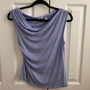 Aritzia Light Purple Sleeveless Drape Blouse